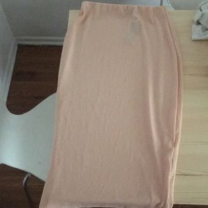 Blush pink long midi skirt
